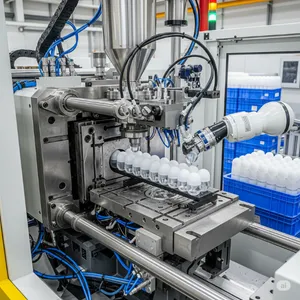 Industrial plastic sphere injection molder