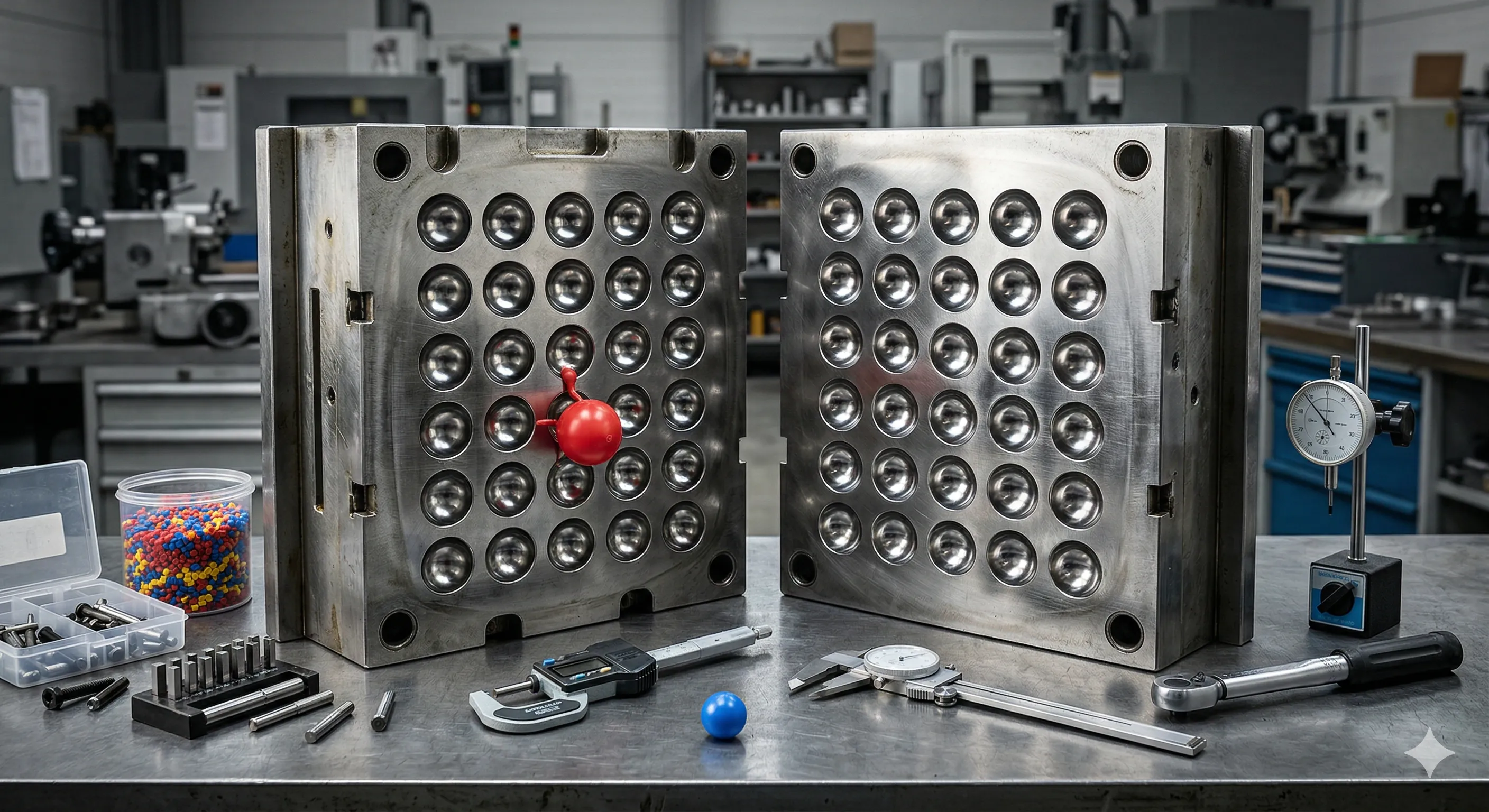 Molde de inyección multi-cavidad para fabricación OEM de esferas plásticas personalizadas
