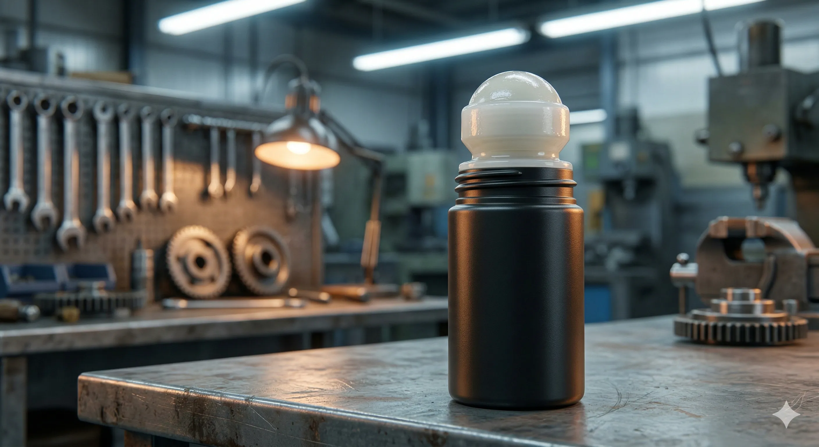 Aplicador roll-on industrial con bolilla plástica HDPE para productos químicos