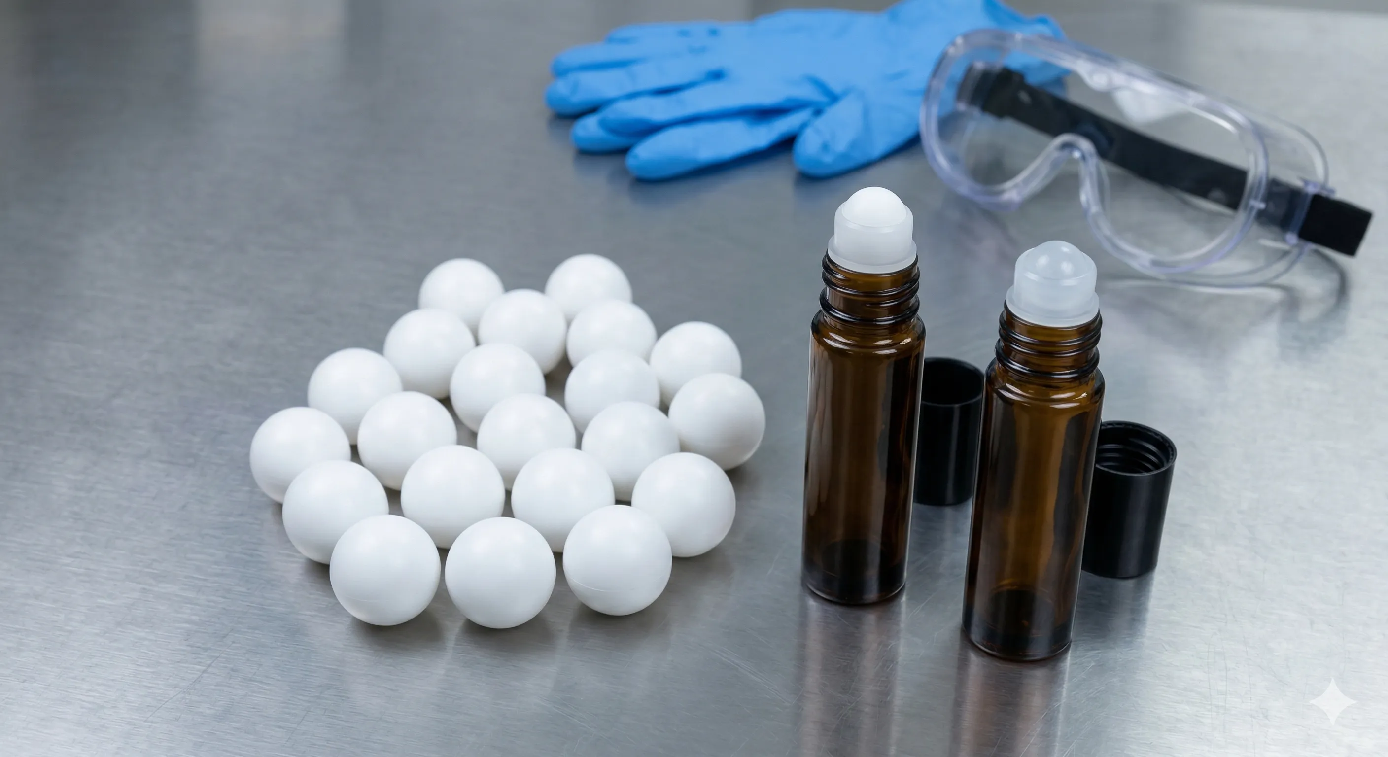 Esferas plásticas resistentes a químicos para aplicadores industriales roll-on - Molding SAS